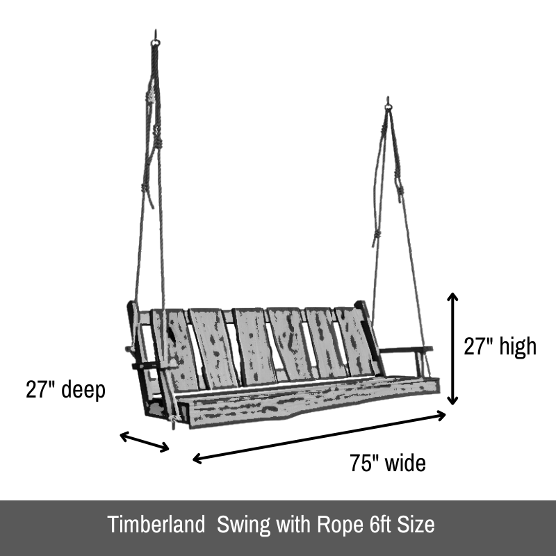 Timberland Swing with Rope - Easy Breezy Porch Swings