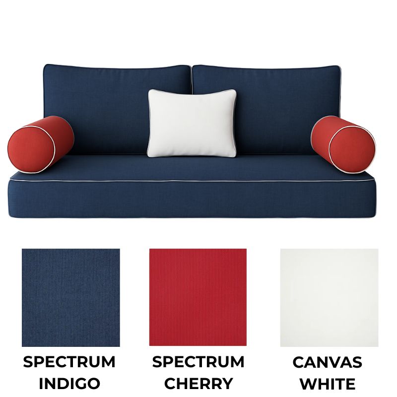 Porch of July Sunbrella Swing Bed Cushion Set - Easy Breezy Porch Swings