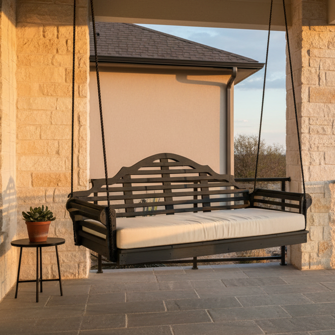 75" Poly Marlboro Swing Bed Black