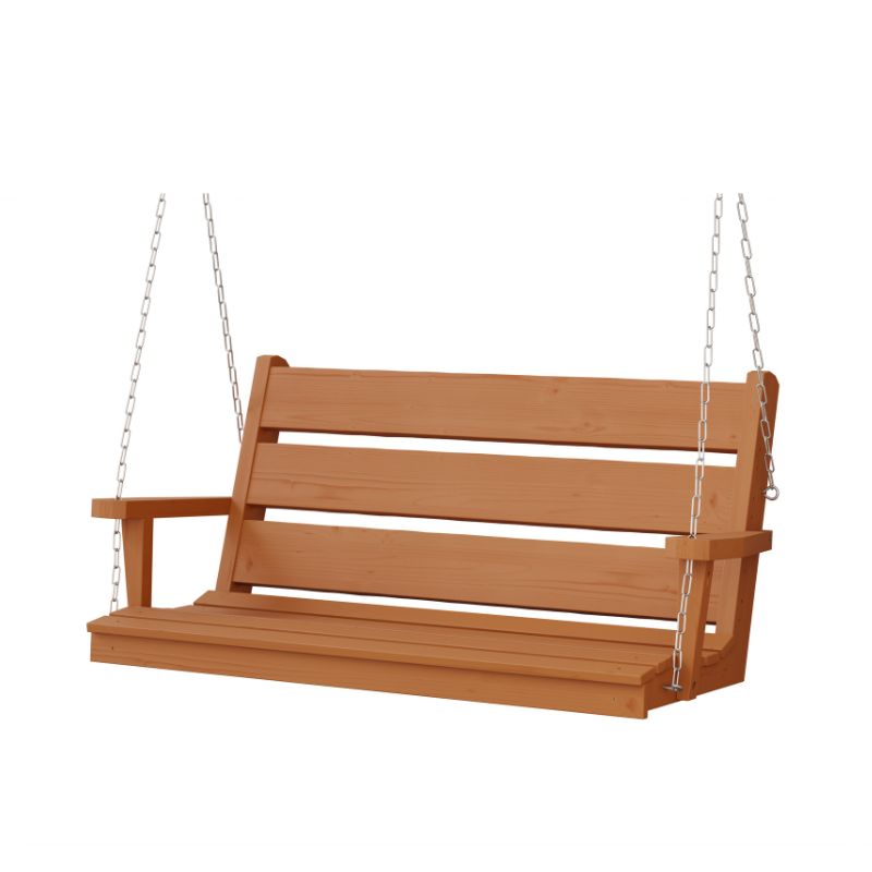 Ellwood Spruce Porch Swing - Cedar Stain2