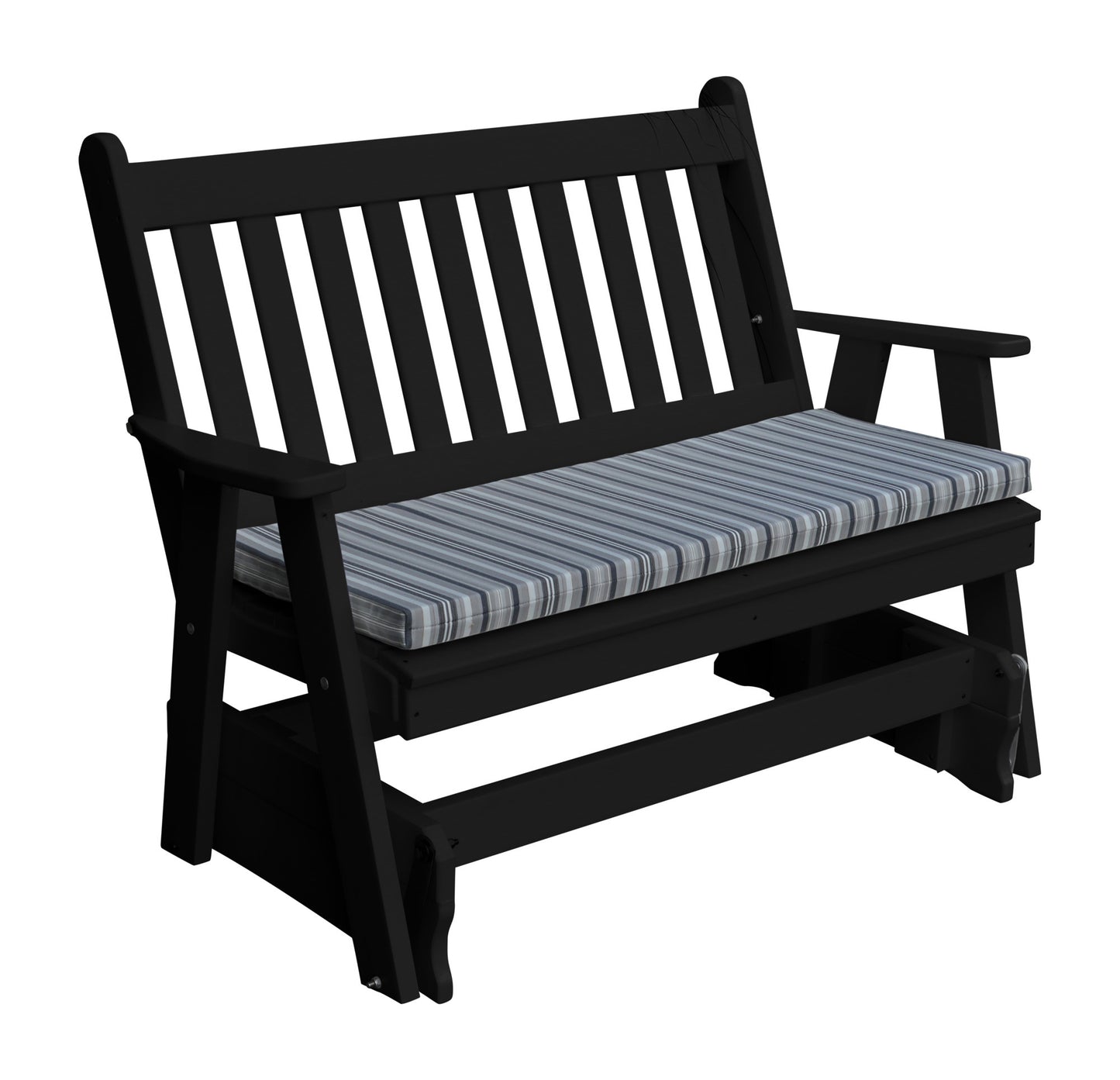 Item870Poly4ftTraditionalEnglishGlider-blackw1014BenchCushion_1