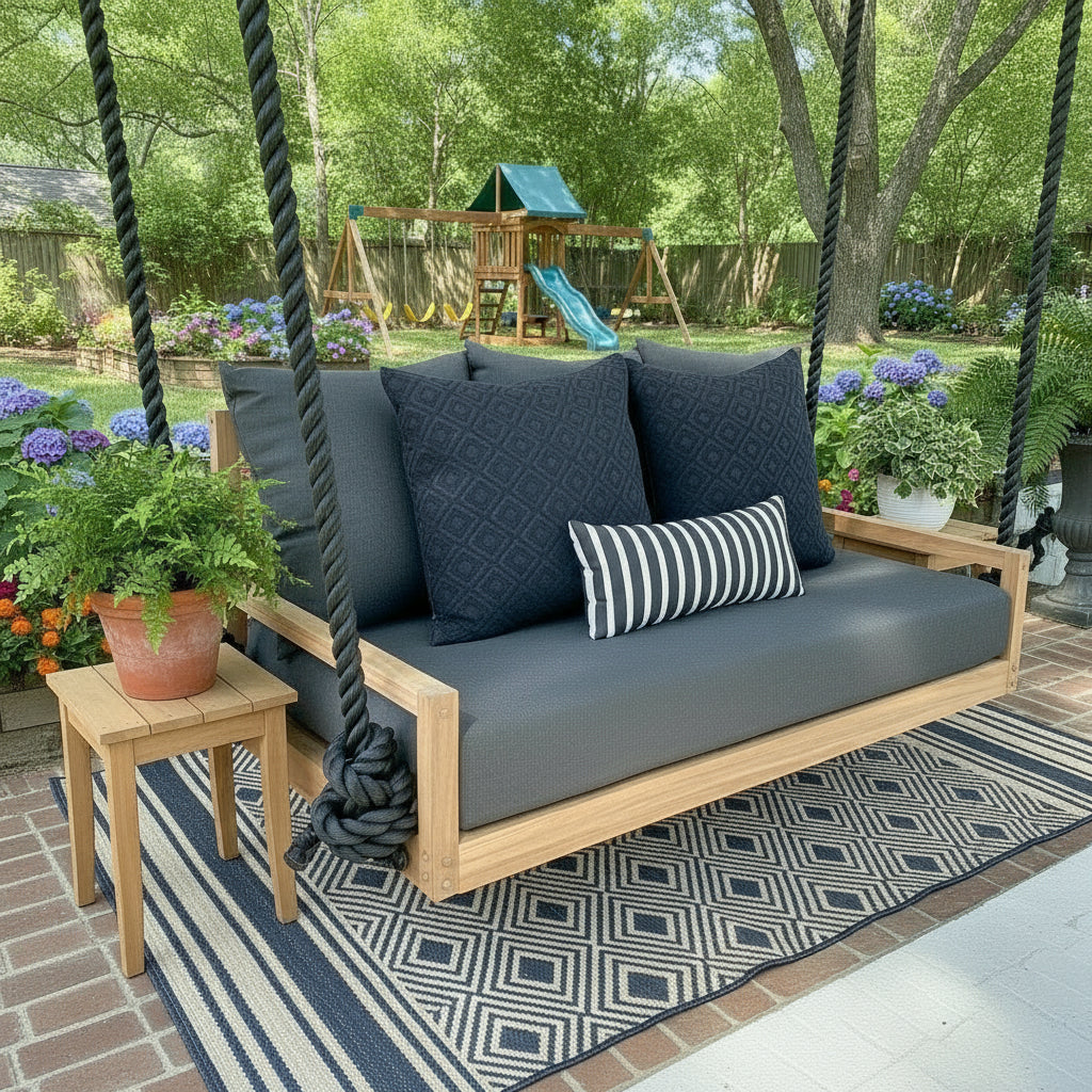 Sunbrella Cushions & Swing Beds: The Dream Duo for Outdoor Comfort
