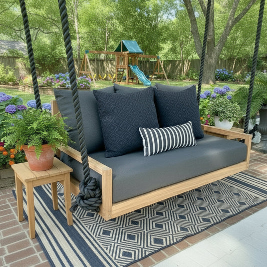 Sunbrella Cushions & Swing Beds: The Dream Duo for Outdoor Comfort