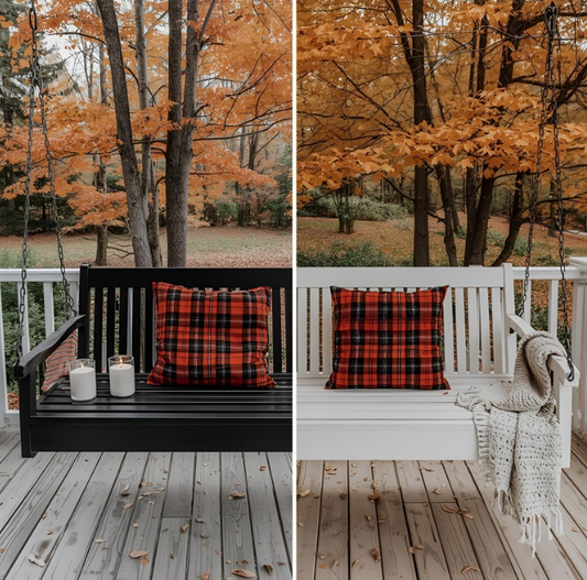 Black and White Porch Swing Styling for Fall (That Still Feels Cozy)