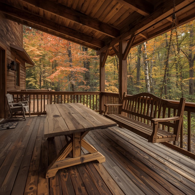 Farmhouse Fall Porch Inspiration: Warm Woods & Cozy Textures