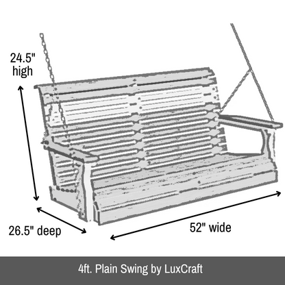 Black Swing (4-Foot Poly) - Easy Breezy Porch Swings