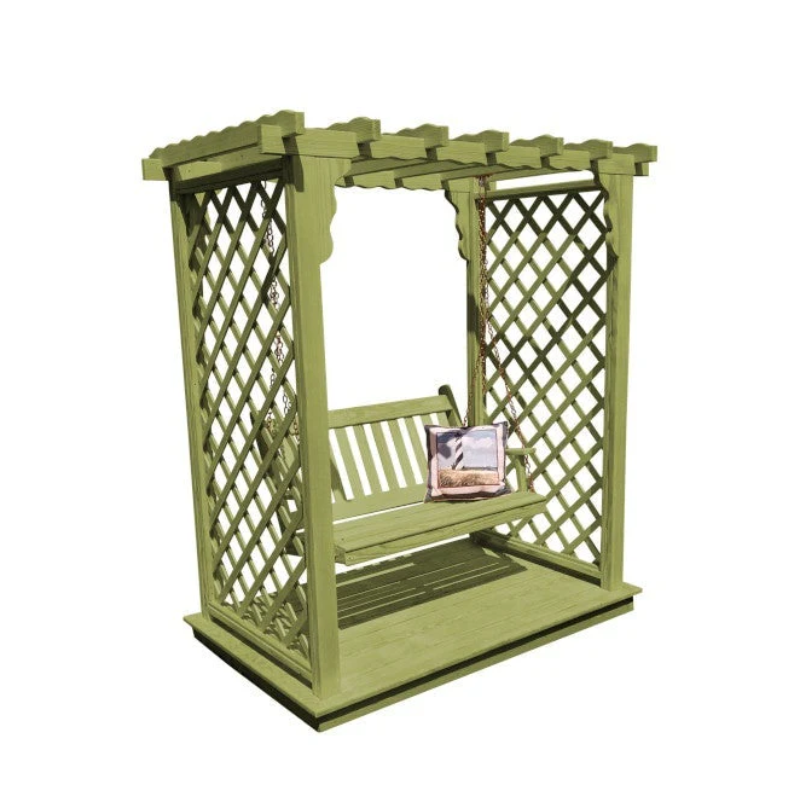 Covington Arbor with Deck & Swing - Easy Breezy Porch Swings