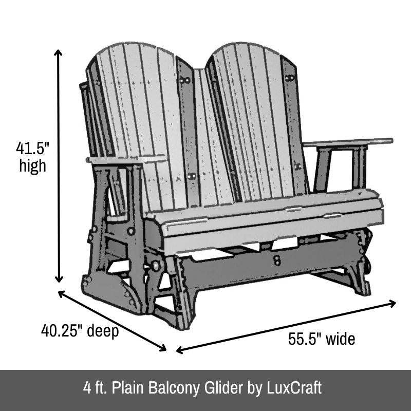 4 ft. Plain Balcony Glider by LuxCraft - Easy Breezy Porch Swings