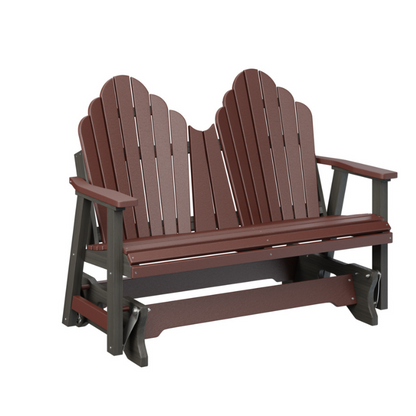 Cozi Back Double Glider - Burgundy + Wood Grain Dark Gray