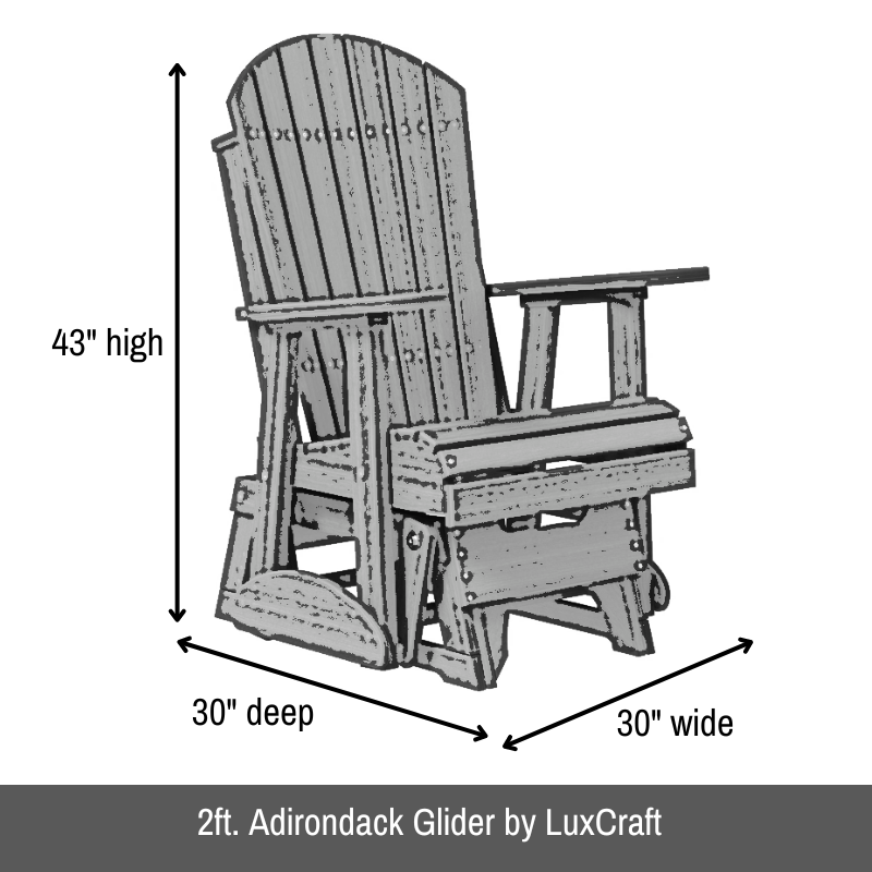 2ft. Adirondack Glider by LuxCraft - Easy Breezy Porch Swings