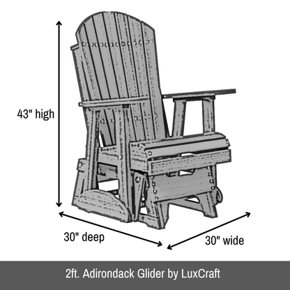 2ft. Adirondack Glider by LuxCraft - Easy Breezy Porch Swings