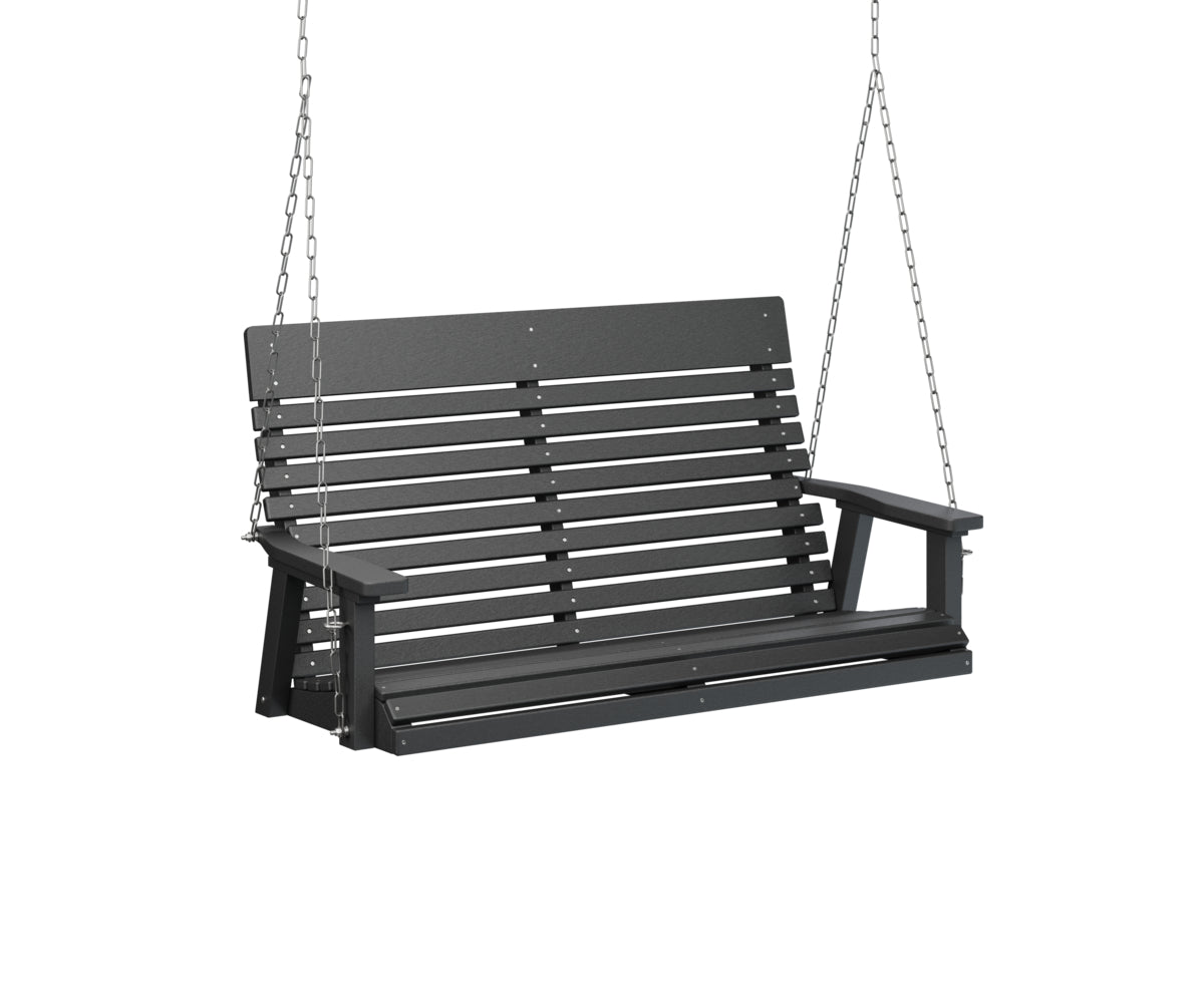 Black Casual-Back Double Swing (Poly) - Easy Breezy Porch Swings