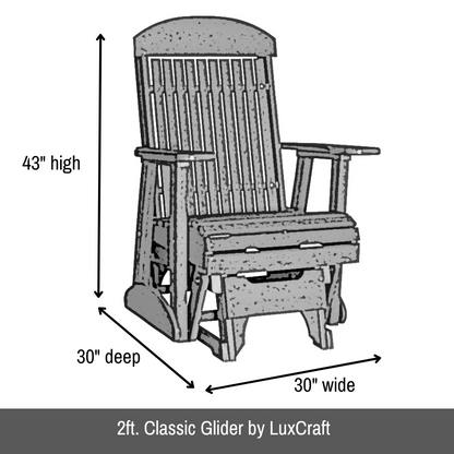 2ft. Classic Glider by LuxCraft - Easy Breezy Porch Swings