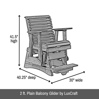 2 ft. Plain Balcony Glider by LuxCraft - Easy Breezy Porch Swings