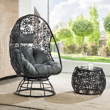 Hikre Patio Lounge Chair & Side Table - Easy Breezy Porch Swings