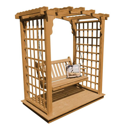 Cambridge Cedar Arbor with Deck & Swing by A&L Furniture Co.