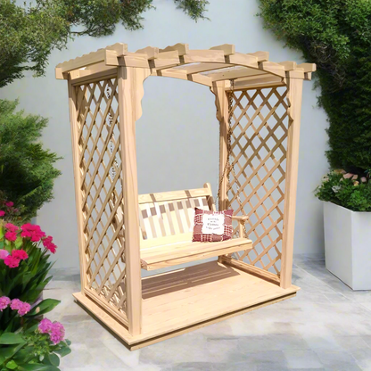 Jamesport Arbor with Deck & Swing by A&L Furniture Co.