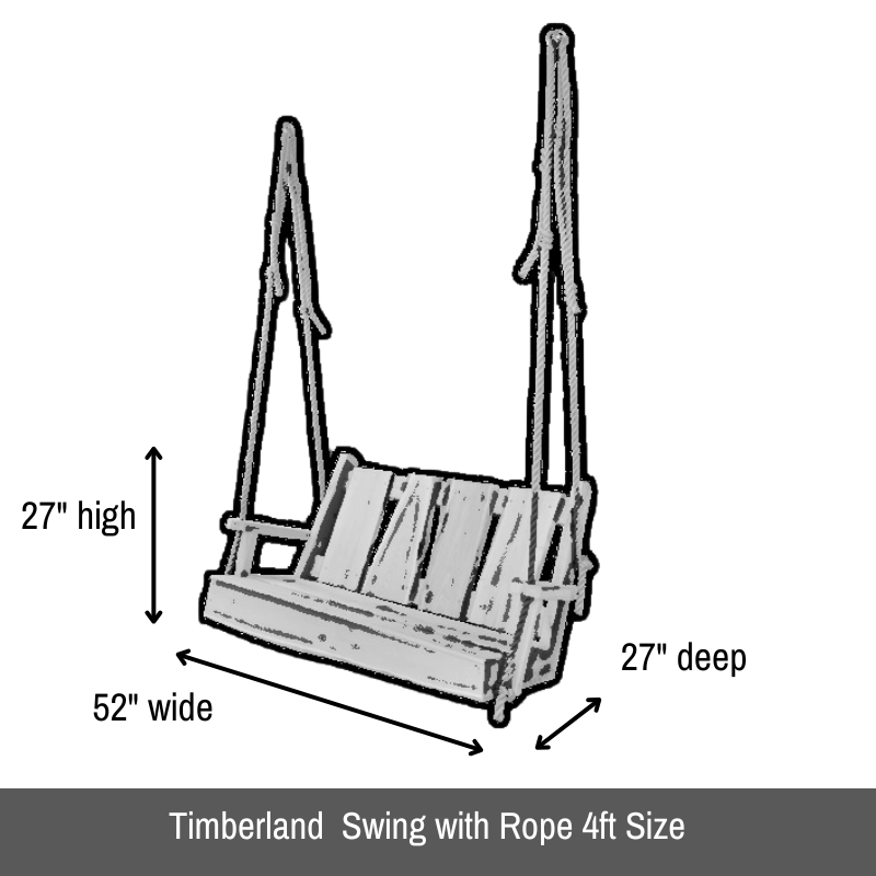 Timberland  Swing with Rope - Easy Breezy Porch Swings