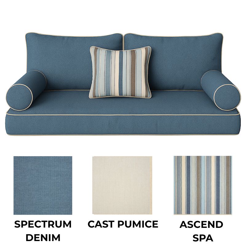 Spa Daydream Sunbrella Swing Bed Cushion Set - Easy Breezy Porch Swings