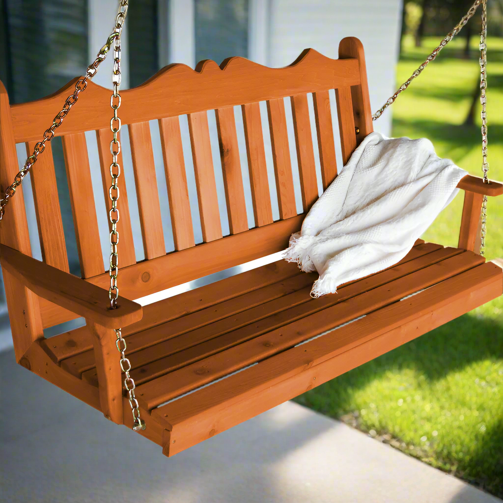 Solid Cedar Porch Swing - Easy Breezy Porch Swings