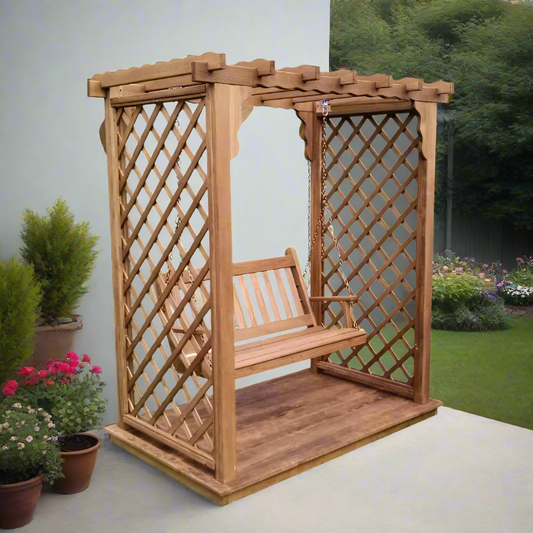 Covington Arbor with Deck & Swing by A&L Furniture Co.