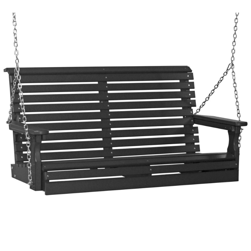 Black Swing (4-Foot Poly) - Easy Breezy Porch Swings