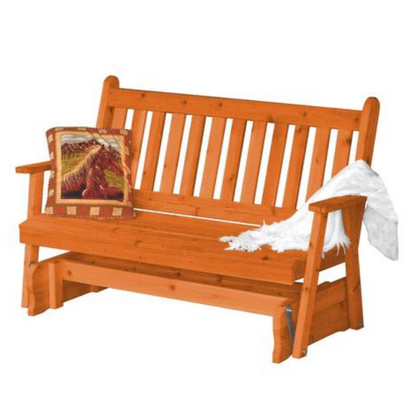 Traditional English Red Cedar Porch Glider - Easy Breezy Porch Swings