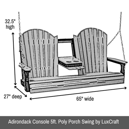 Adirondack Console 5ft. Poly Porch Swing by LuxCraft