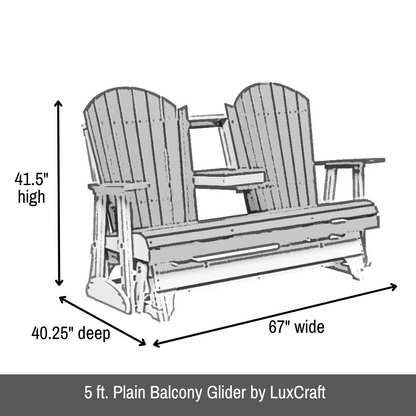 5 ft. Plain Balcony Glider by LuxCraft - Easy Breezy Porch Swings