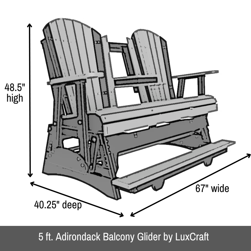 5 ft. Adirondack Balcony Glider by LuxCraft - Easy Breezy Porch Swings