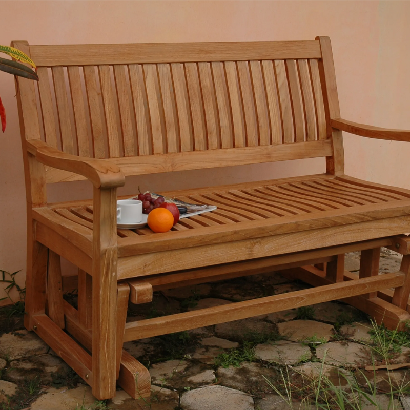 Del-Amo Teak Glider - Easy Breezy Porch Swings