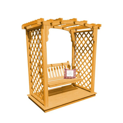 Jamesport Arbor with Deck & Swing - Easy Breezy Porch Swings