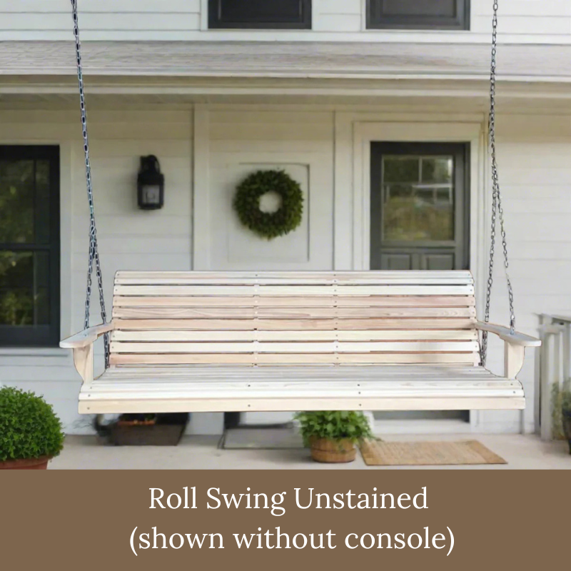 Cypress Swing with Cup Holder/Console - Easy Breezy Porch Swings