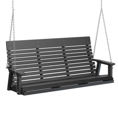 Black Casual-Back Three Seat Swing (Poly)