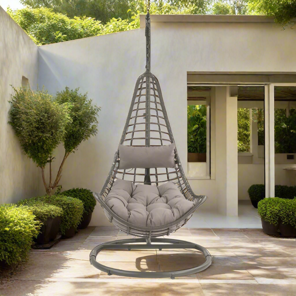 Uzae Patio Hanging Chair with Stand