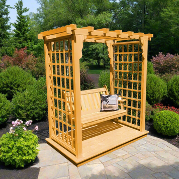 Lexington Arbor with Deck & Swing - Easy Breezy Porch Swings