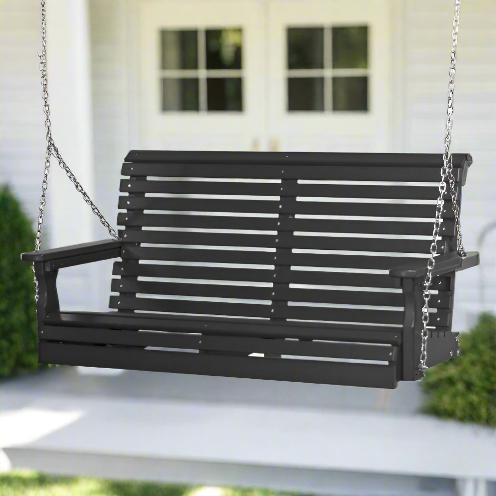 Black Swing (4-Foot Poly) - Easy Breezy Porch Swings