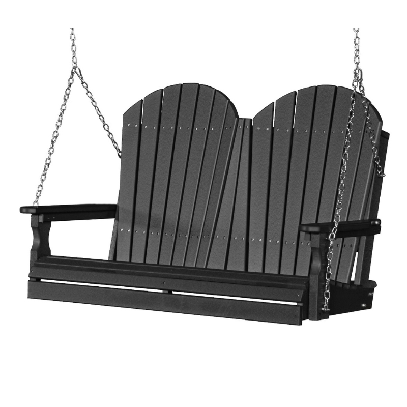 Black Adirondack Porch Swing (Poly) - Easy Breezy Porch Swings