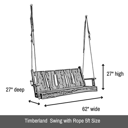 Timberland  Swing with Rope - Easy Breezy Porch Swings