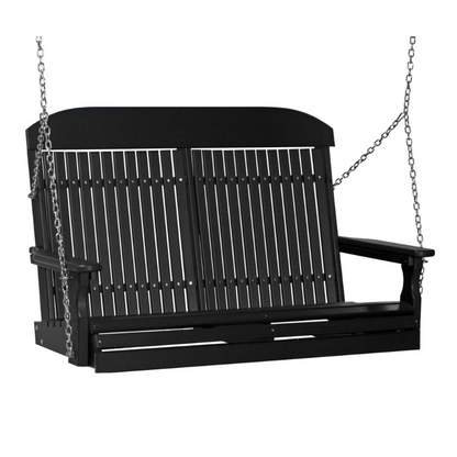 Black Classic Highback Porch Swing (Poly)