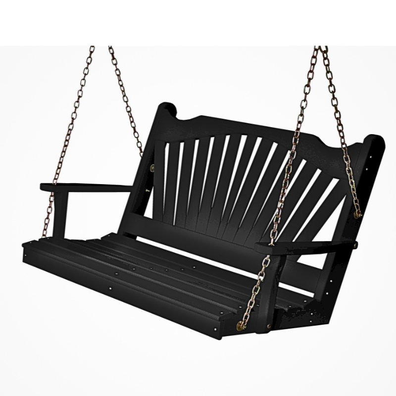Black Fanback Porch Swing