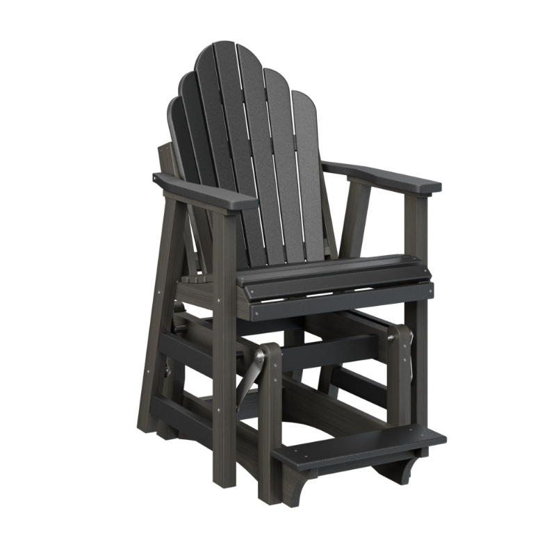 2 ft. Cozi Back Single Counter Glider by Berlin Gardens - Black Wood Grain Dark Gray