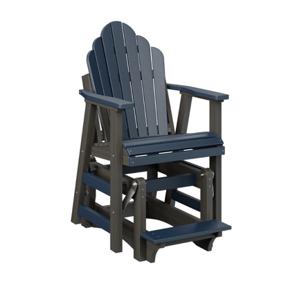 2 ft. Cozi Back Single Counter Glider by Berlin Gardens - Pacific Blue Wood Grain Dark Gray