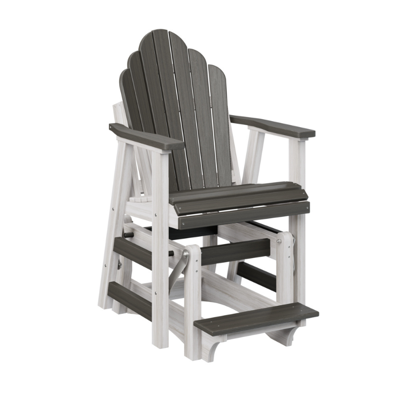 2 ft. Cozi Back Single Counter Glider by Berlin Gardens - Wood Grain Dark Gray +  Wood Grain Seashell