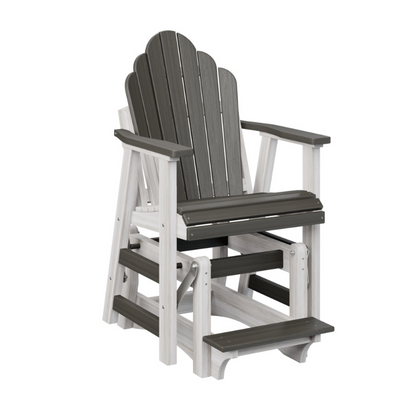 2 ft. Cozi Back Single Counter Glider by Berlin Gardens - Wood Grain Dark Gray +  Wood Grain Seashell
