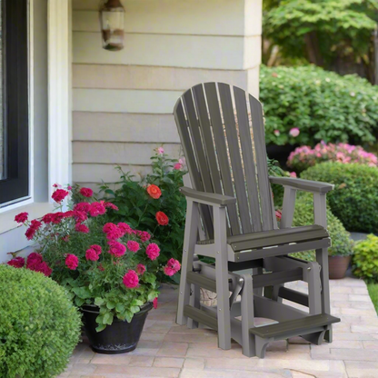 2ft. Comfo Back Single Counter Glider with Footrest by Berlin Gardens - Driftwood Gray