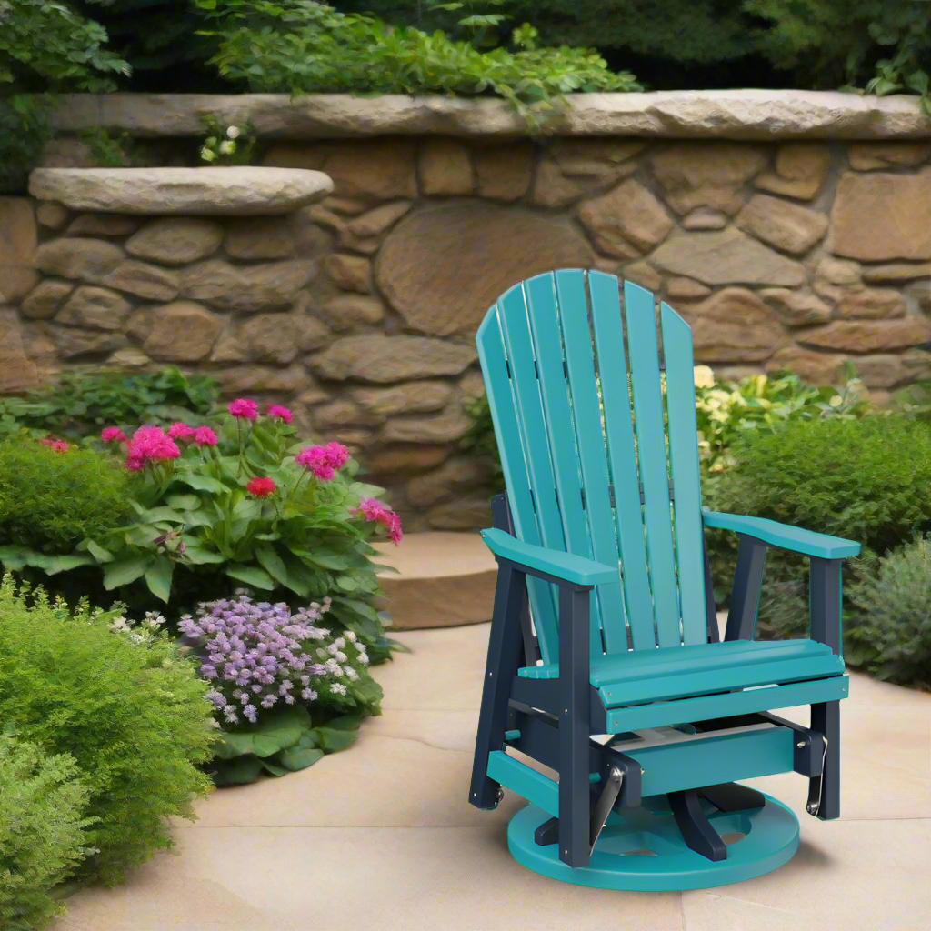 2ft. Comfo Back Swivel Glider by Berlin Gardens - Aruba + Pacific Blue