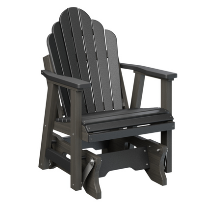2ft. Cozi Back Single Glider by Berlin Gardens - Black + Wood Grain Dark Gray