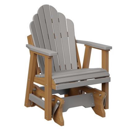 2ft. Cozi Back Single Glider by Berlin Gardens - Light Gray + Natural Teak