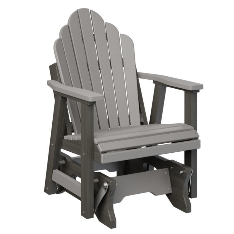 2ft. Cozi Back Single Glider by Berlin Gardens - Light Gray + Wood Grain Dark Gray